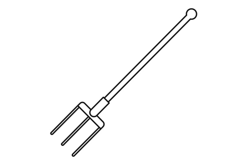 Farm fork icon, outline style By Anatolir56 | TheHungryJPEG