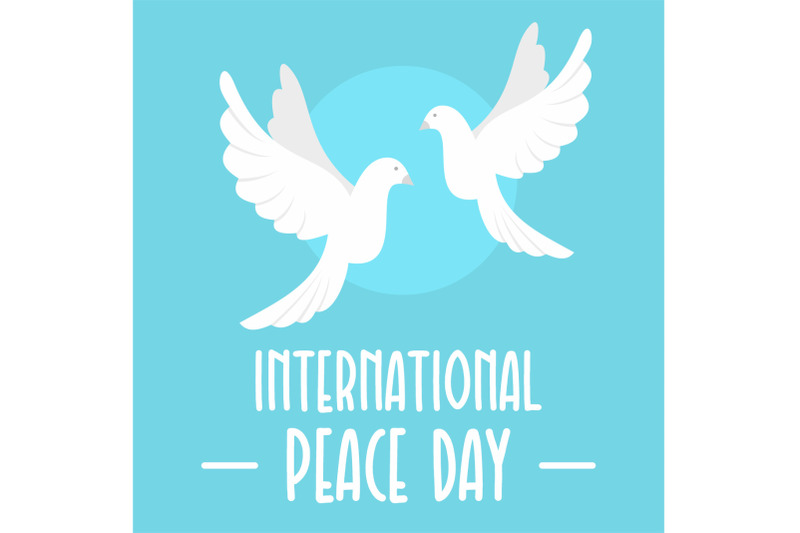 Two pigeons peace day background, flat style By Anatolir56 | TheHungryJPEG