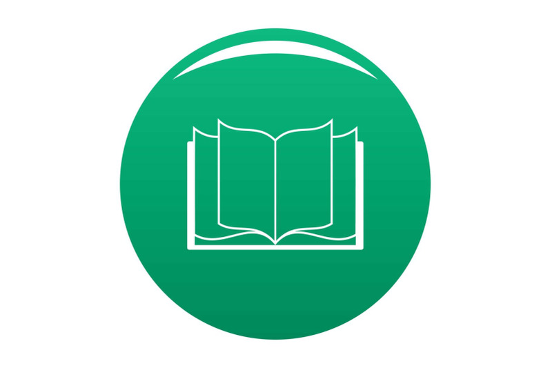 Book learning icon vector green By Anatolir56 | TheHungryJPEG