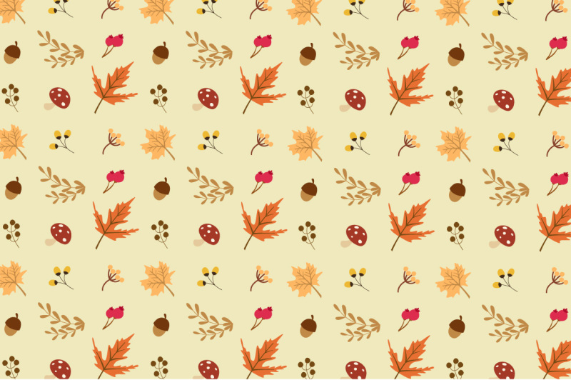 autumn elements pattern By Mete Humay | TheHungryJPEG