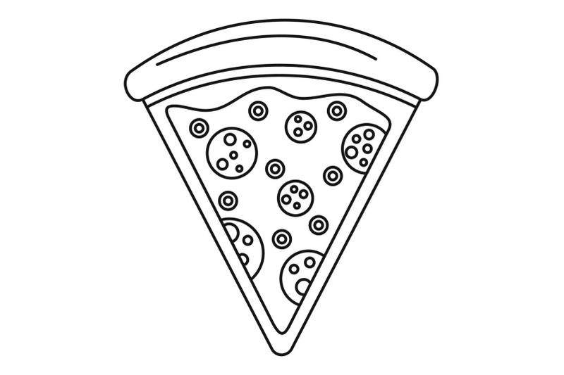 Pizza slice icon, outline style By Anatolir56 | TheHungryJPEG