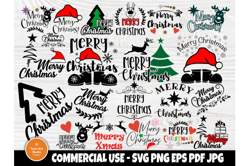 Merry Christmas SVG Bundle, Svg Files for Cricut By TonisArtStudio ...