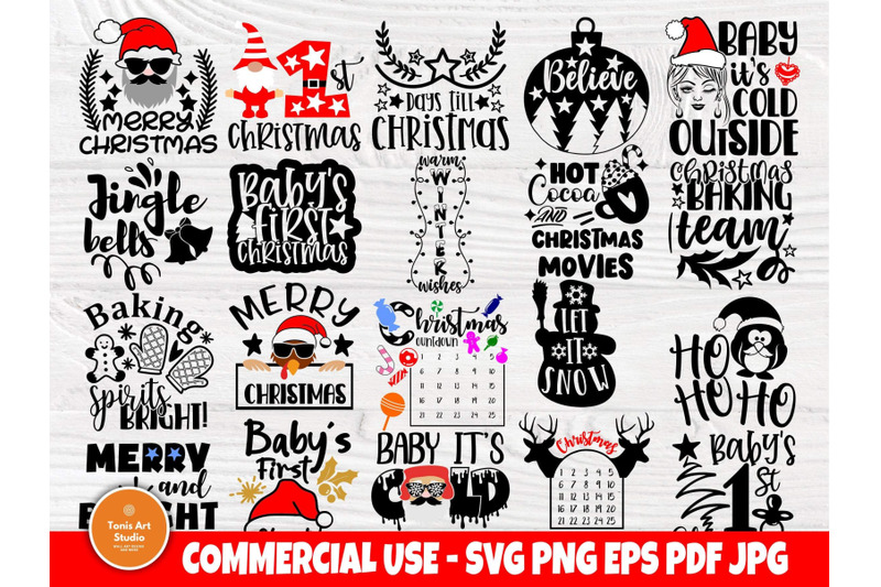 Funny Christmas SVG Bundle, Winter Svg Cut Files By TonisArtStudio ...