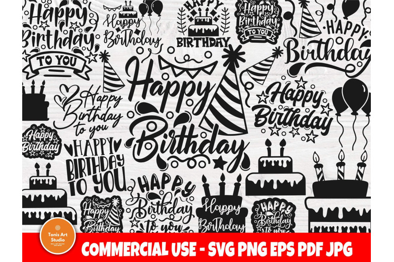 20 Happy birthday SVG Files for Cricut Silhouette By TonisArtStudio ...