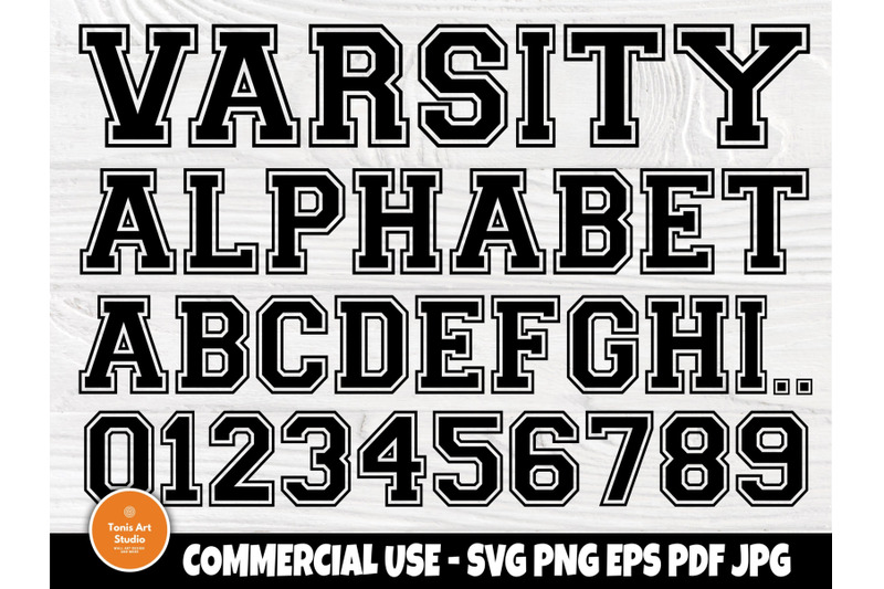 Varsity font SVG, College Alphabet, Monogram Svg By TonisArtStudio ...