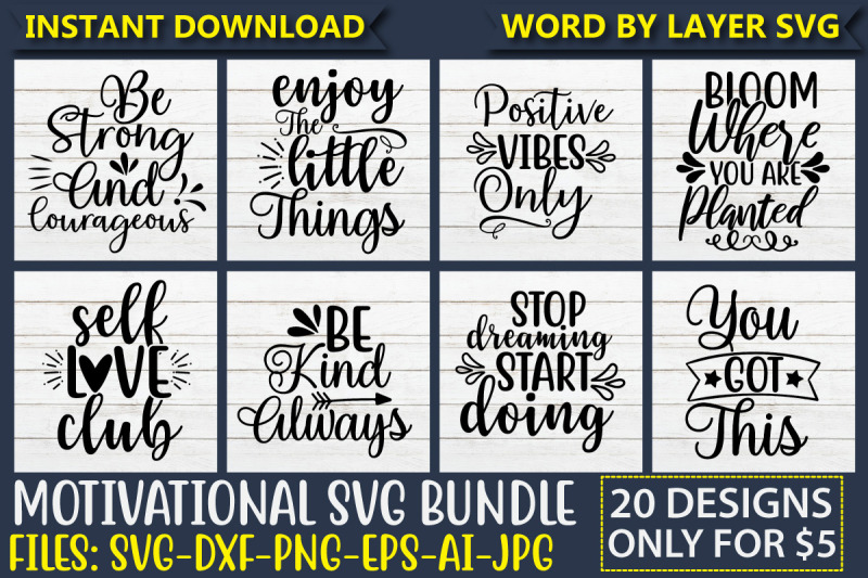 Motivational SVG Bundle By ismetarabd | TheHungryJPEG