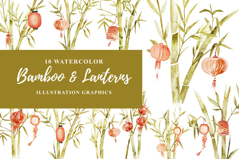 10-watercolor-bamboo-and-lanterns-illustration-graphics-by-ianmikraz