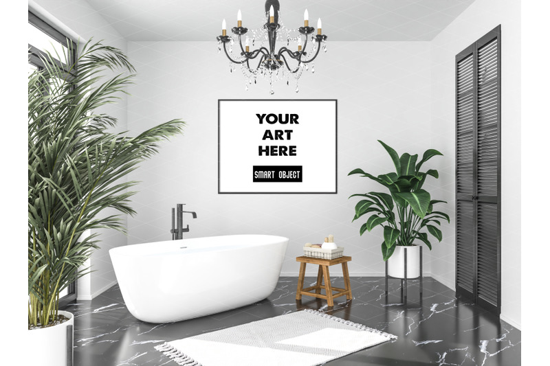 Interior scene_artwork background_frame mockup By Elmil Design ...