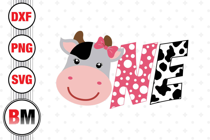 One Birthday Cow Svg, Png, Dxf Files By Bmdesign 