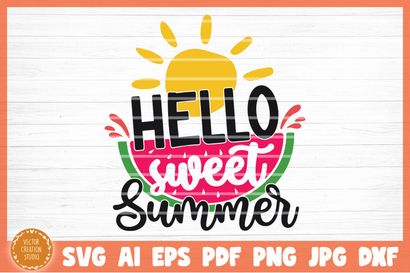 Hello Sweet Summer Beach SVG Cut File By VectorCreationStudio ...