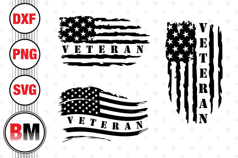 Veteran American Flag SVG, PNG, DXF Files By Bmdesign | TheHungryJPEG