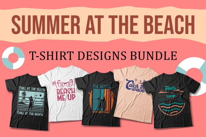 Summer at the Beach T-shirt Designs Bundle By Universtock | TheHungryJPEG