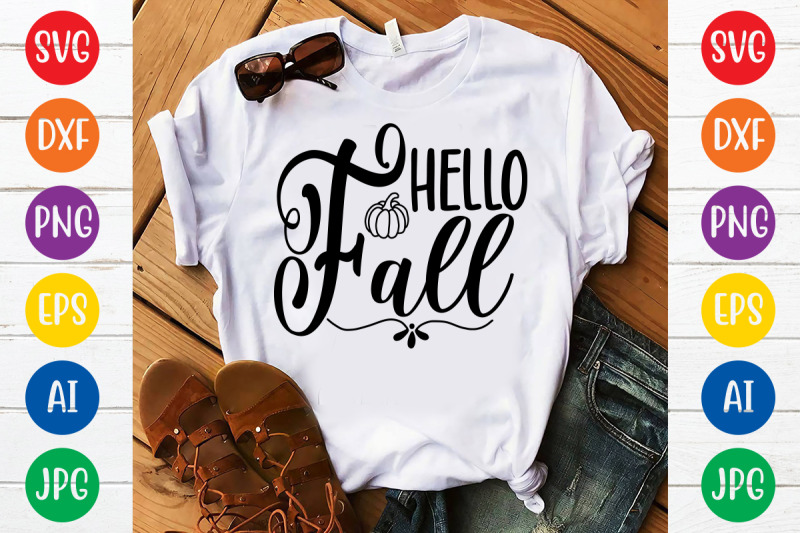 Hello fall2 svg cut file By ismetarabd | TheHungryJPEG