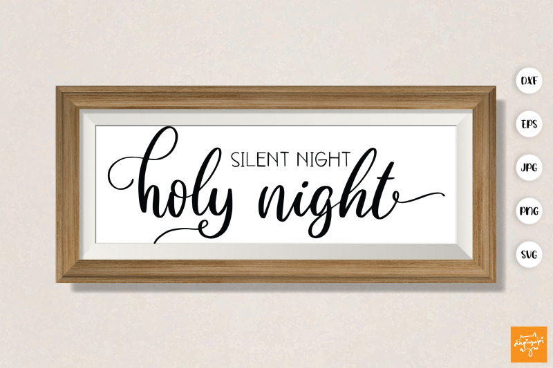 Silent Night Holy Night SVG Christmas Quotes By dapiyupi | TheHungryJPEG