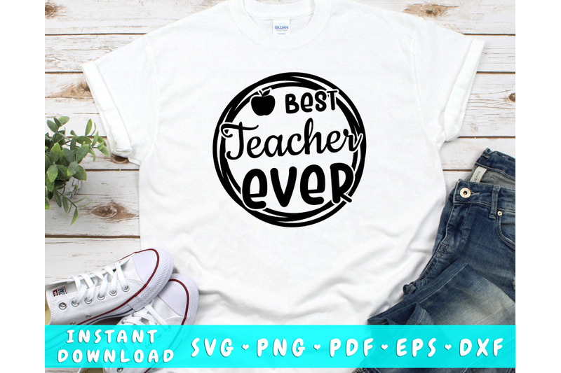 Best teacher ever svg By LemonStudioCreations | TheHungryJPEG