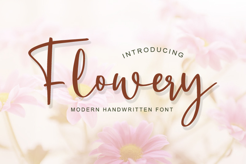 Flowery | Handwritten Script Font By Fontysia | TheHungryJPEG