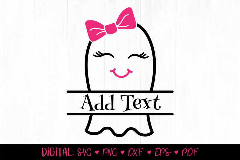 Cute Ghost Split Monogram Svg Pink Halloween By Twingenuity Graphics Thehungryjpeg