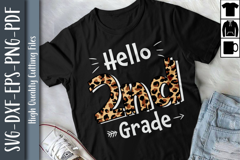 Hello 2nd Grade Leopard Back To School By Unlimab | TheHungryJPEG