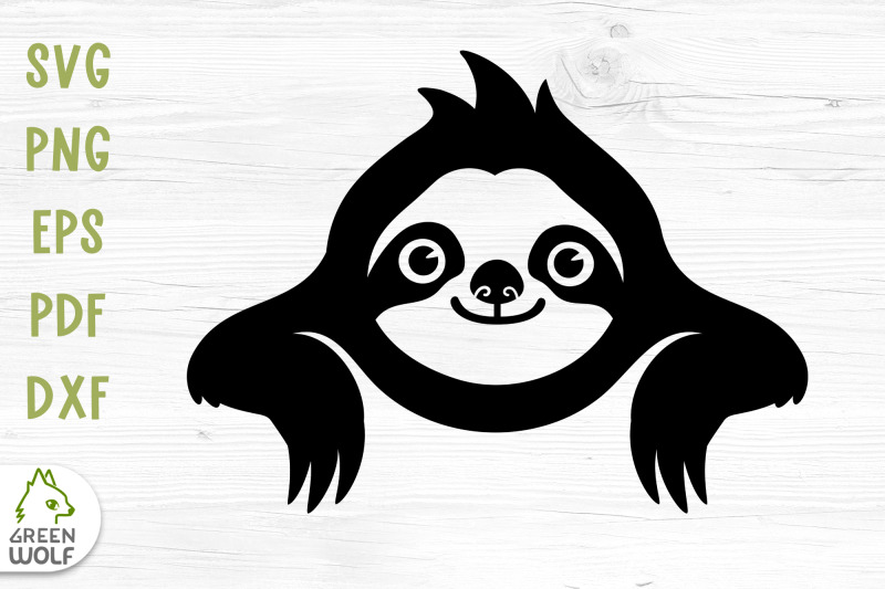 Cute sloth svg Sloth face vinyl decals svg Cute animals svg By Green ...