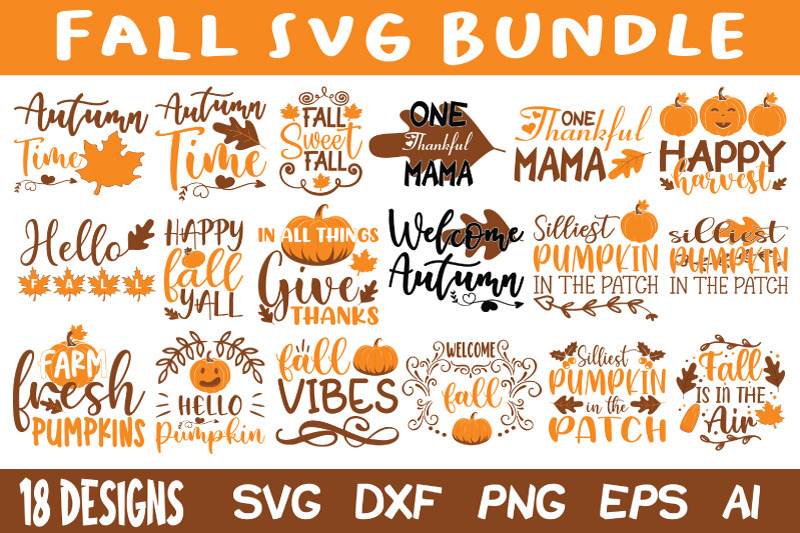 Fall Autumn SVG Bundle, Pumpkin Svg By Black Gallery | TheHungryJPEG