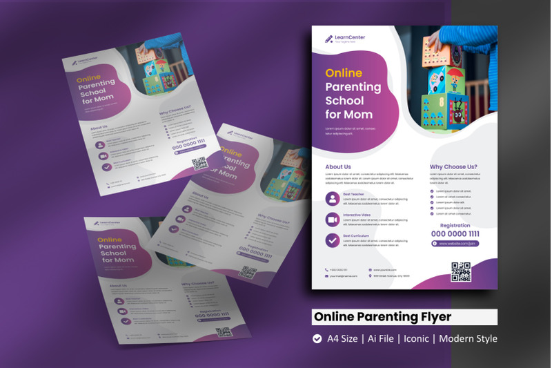 Parenting School Online Flyer Template By rivatxfz | TheHungryJPEG