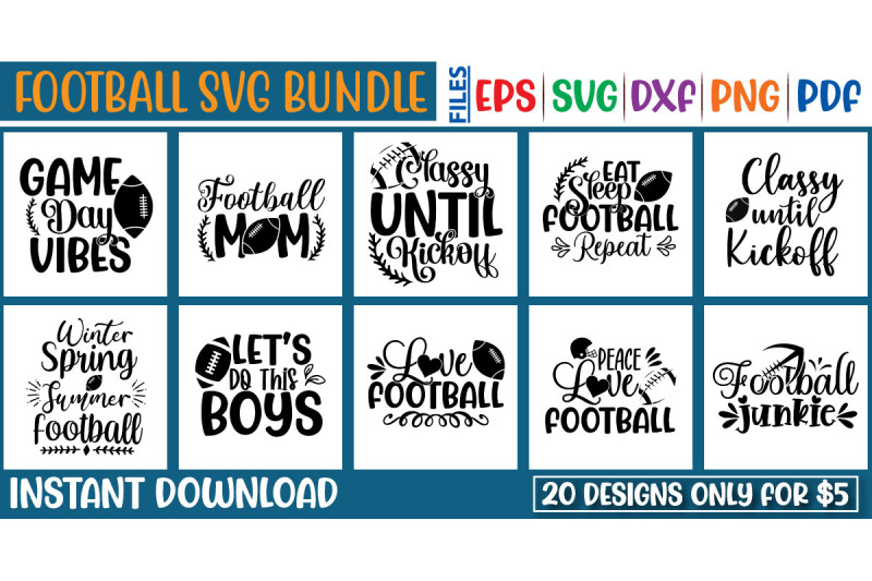 Football SVG Bundle By ismetarabd | TheHungryJPEG