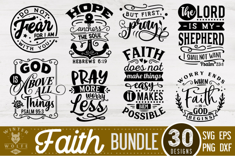 Faith Bundle 30 designs SVG EPS DXF PNG By WinterWolfeSVG | TheHungryJPEG