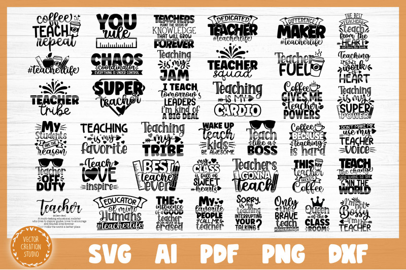 Teacher Quotes Svg Bundle Cut Files By Vectorcreationstudio 