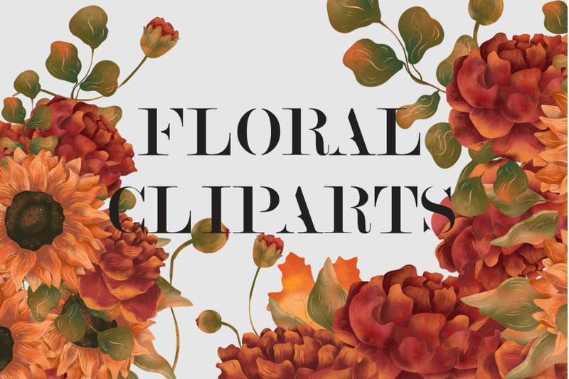 Floral Cliparts By Natali Batu | TheHungryJPEG