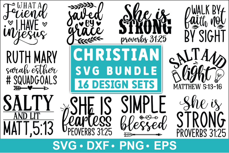 Christian Svg Bundle, Christian Quotes By Teewinkle 