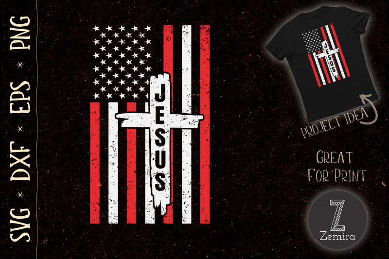 Jesus America Flag Love Jesus By Zemira | TheHungryJPEG