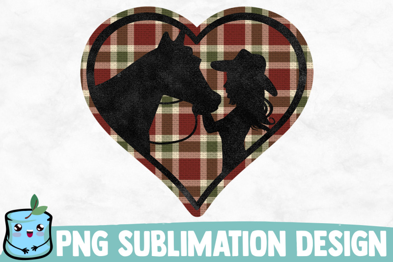 Girl With Horse Heart Sublimation Design By MintyMarshmallows ...