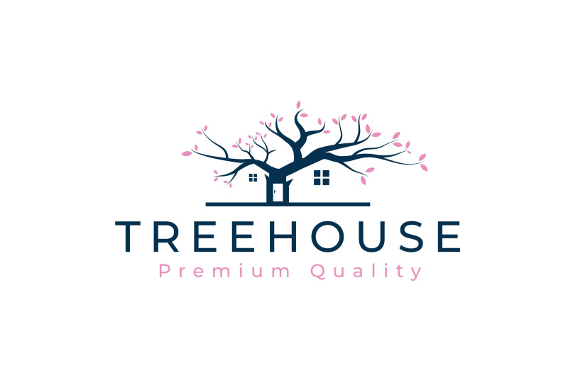 Tree with House Logo Design By weasley99 | TheHungryJPEG
