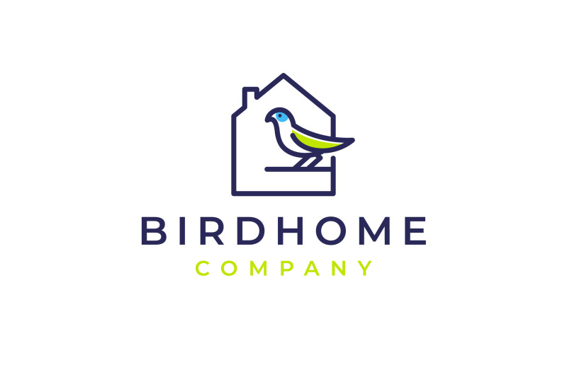 Bird House Minimalist Line art Logo Design By weasley99 | TheHungryJPEG