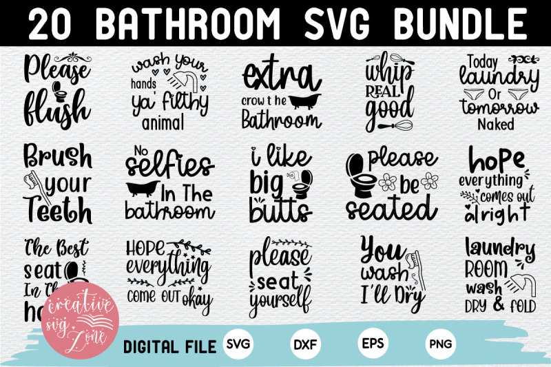 Bathroom svg bundle,Bathroom svg quotes By creativesvgzone | TheHungryJPEG