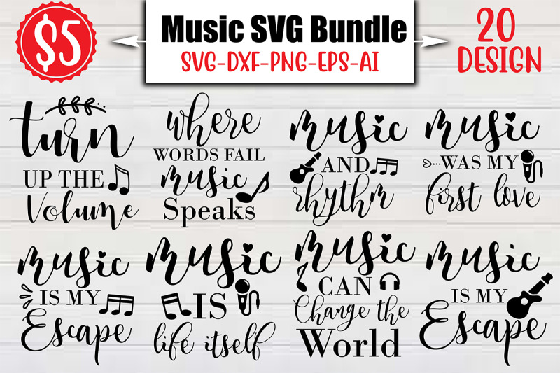 Music SVG Bundle cut file By NAZMABD | TheHungryJPEG