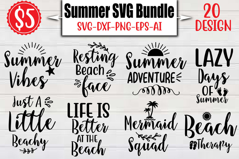 Summer SVG Bundle cut file By NAZMABD | TheHungryJPEG