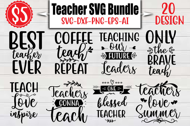 Teacher SVG Bundle cut file By NAZMABD | TheHungryJPEG