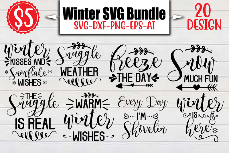 Winter SVG Bundle cut file By NAZMABD | TheHungryJPEG