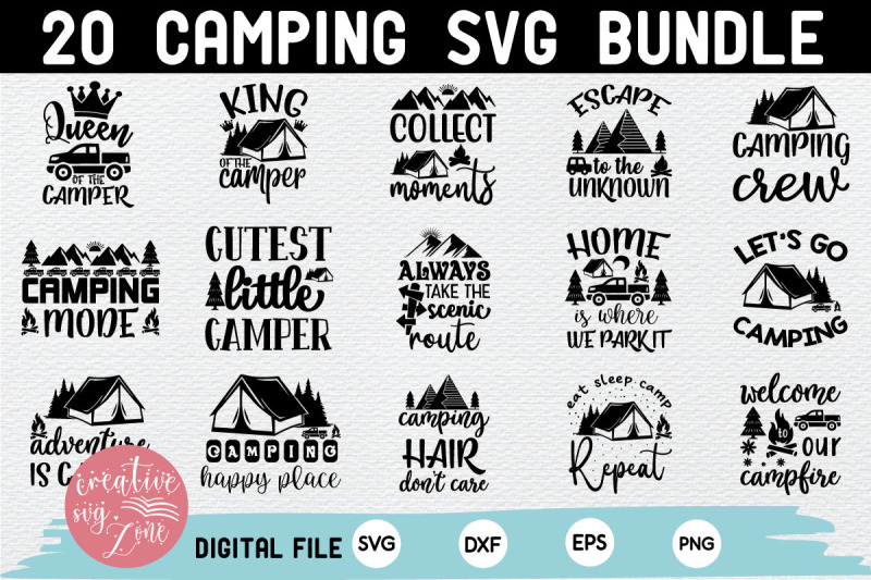 Camping Svg Bundle,Camping Svg quotes By creativesvgzone | TheHungryJPEG