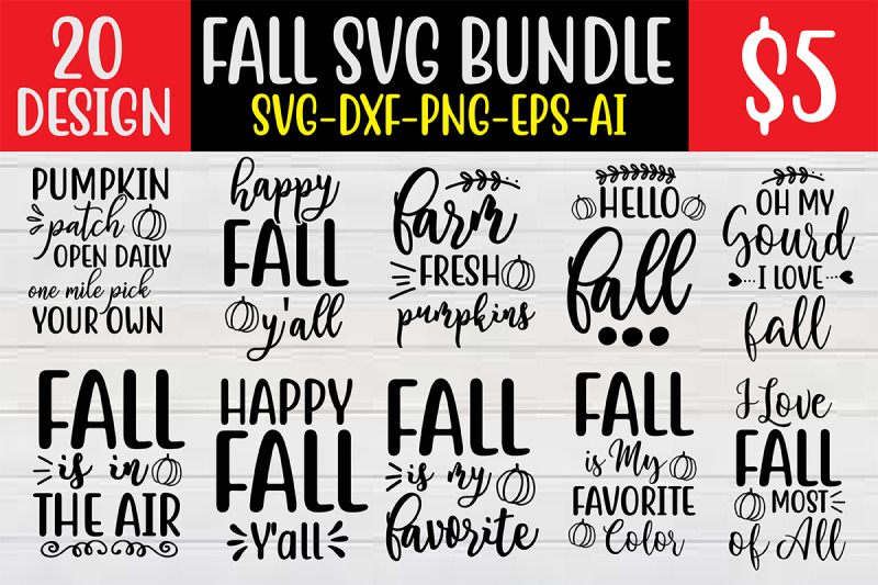 Fall SVG Bundle cut file By NAZMABD | TheHungryJPEG