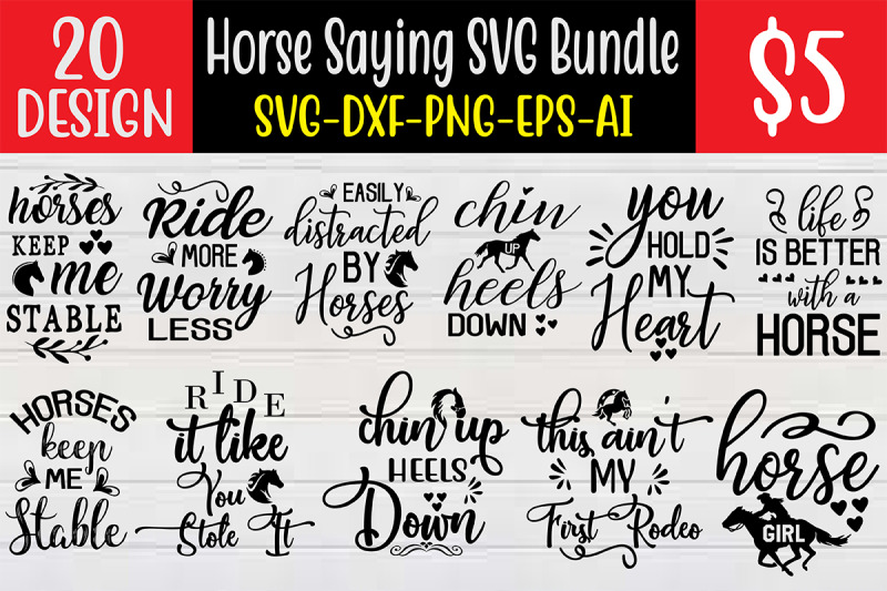 Horse Saying SVG Bundle cut file By NAZMABD | TheHungryJPEG