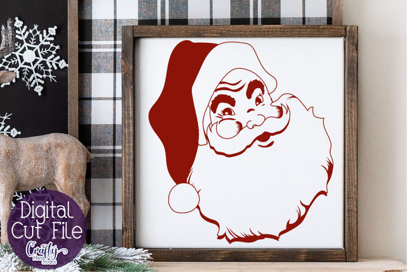 Christmas Svg, Farmhouse Svg, Vintage Santa Claus Cut File By Crafty ...