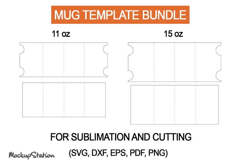 11oz Mug Template | 15oz Mug Template SVG, PNG, DXF By MockupStation ...