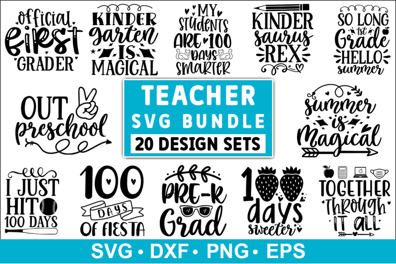 Teacher SVG Bundle, Teacher Quotes By teewinkle | TheHungryJPEG