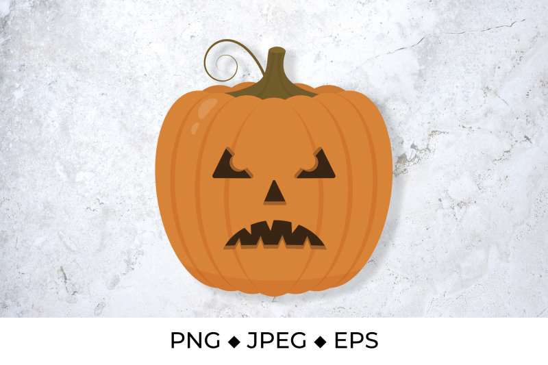 Creepy Halloween pumpkin face. Jack-o'-Lantern sublimation By ...