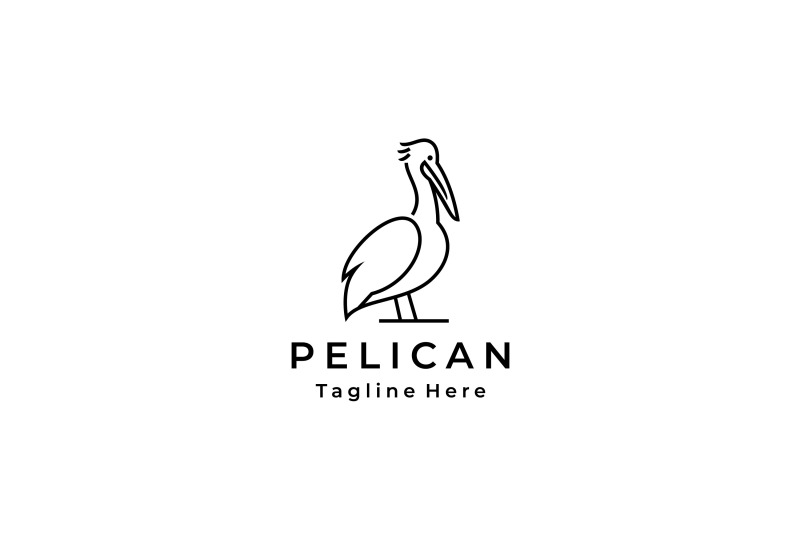 Line art Pelican bird logo design vector illustration By weasley99 ...