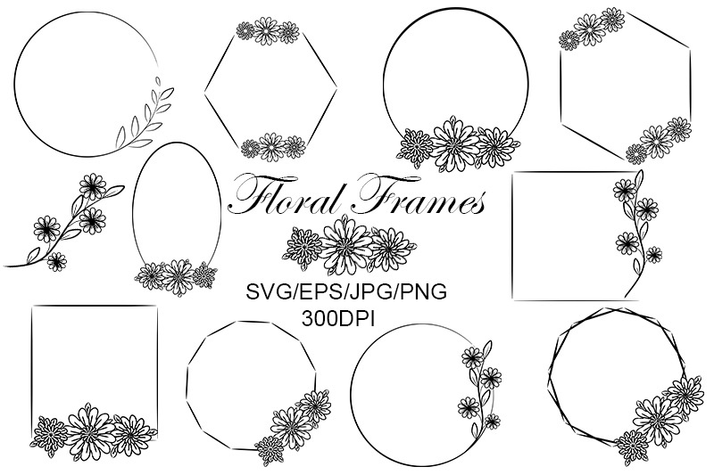 Flower Circle Monogram Frame - free svg file for members - SVG Heart