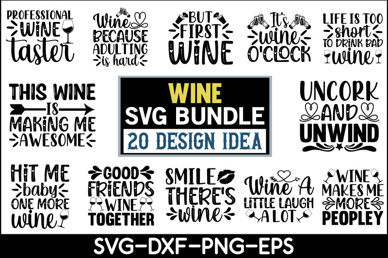 Wine Svg Bundle By creativesvgzone | TheHungryJPEG