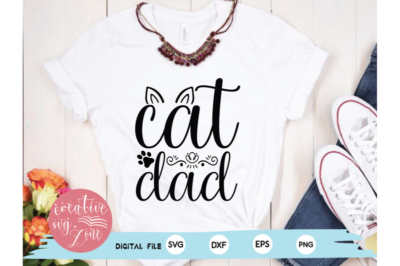 cat dad svg By creativesvgzone | TheHungryJPEG